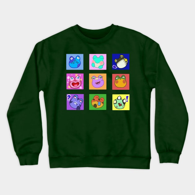 Frog Mood Board Crewneck Sweatshirt by Candycrypt